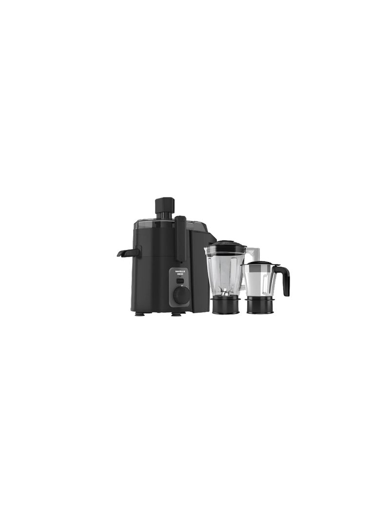 هافلز Havells Hexo 950 Watt Juicer Mixer Grinder | Copper Motor with Double Ball Bearing | 2 Jars (Polycarbonate & SS) | 22000 RPM | 100 Min Continuous Run | Metal Teeth Coupler | (Black & Silver) - Image 1